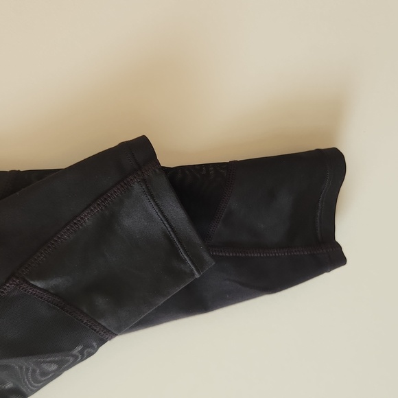 Athleta Chaturanga Black Moto Mesh High Rise Leggings Women’s Sz XS - Picture 9 of 11